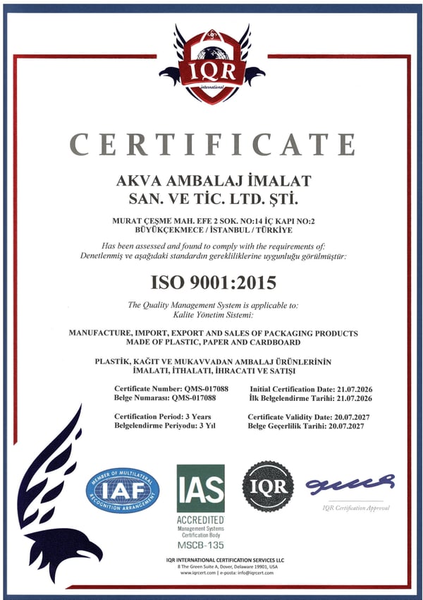 ISO 9001:2015 Kalite Yönetim Sistemi